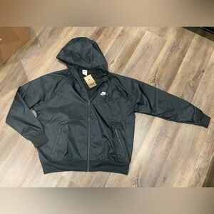 Nike Windrunner Full Zip Hoodie Windbreaker Jacket Black DA0001-010 Mens Sz L